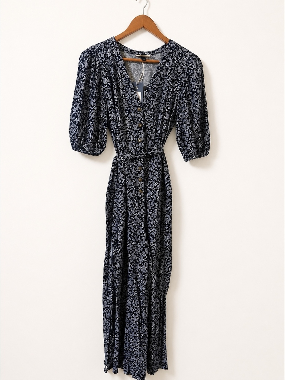 Title: Universal Thread Floral Wide Leg Jumpsuit Navy Size Small NWT